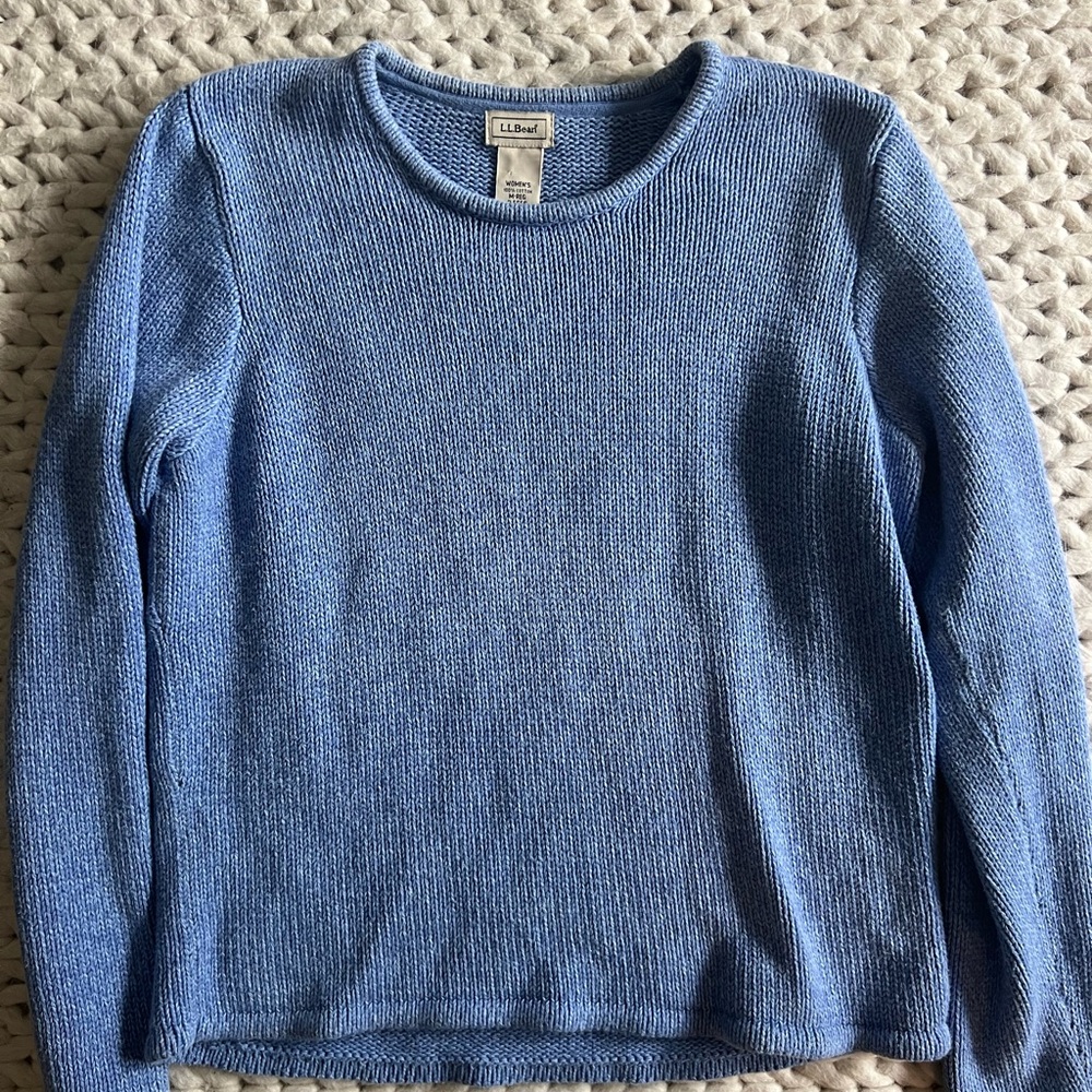 L.L. Bean Women's Light Blue Crew Neck Sweater